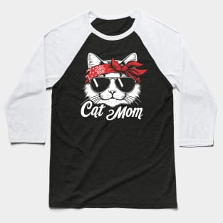 Cat Mom Funny Cat Mom Cat Lover Baseball T-Shirt